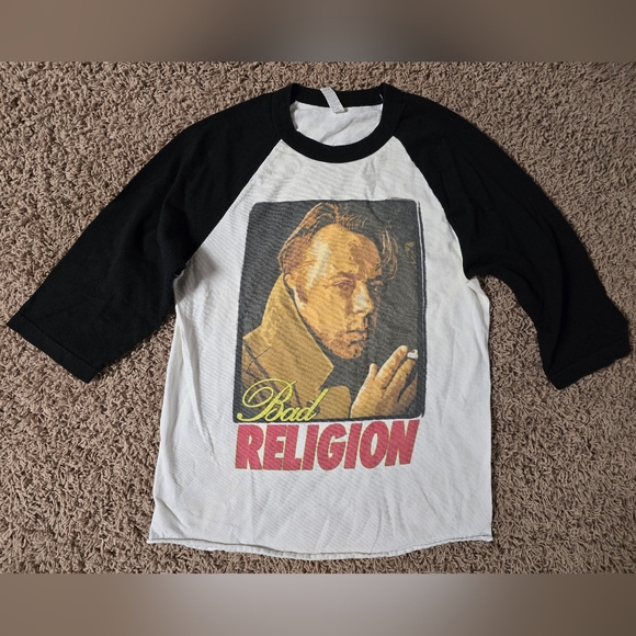 Christopher Hitchens "Bad Religion" baseball tee, small - Picture 1 of 13
